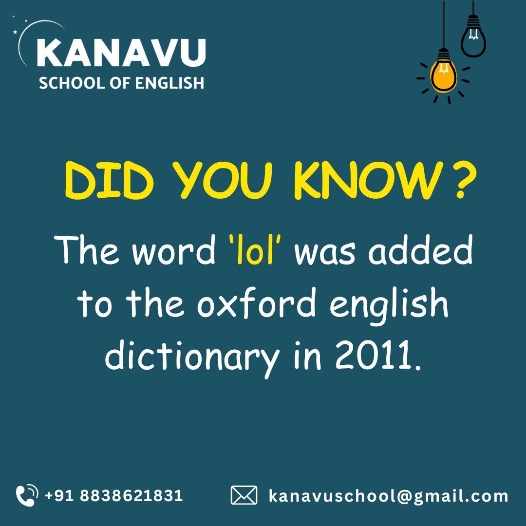 Do know more interesting English facts, FOLLOW Us.👍

#thekanavuschoolofenglish #spokenenglishclasses #schoolschallengequiz #puzzlesforkids #interesting #fun #studyenglishglish #learningenglishonline