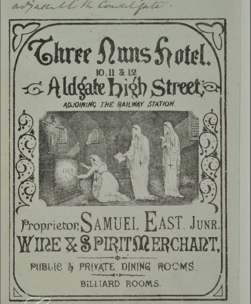 2/3: It was an easy one to find actually, for the Three Nuns Hotel was once in a prominent position in Aldgate, next to the tube station. I like the picture in this ad that matches the image on the plate! Contd...