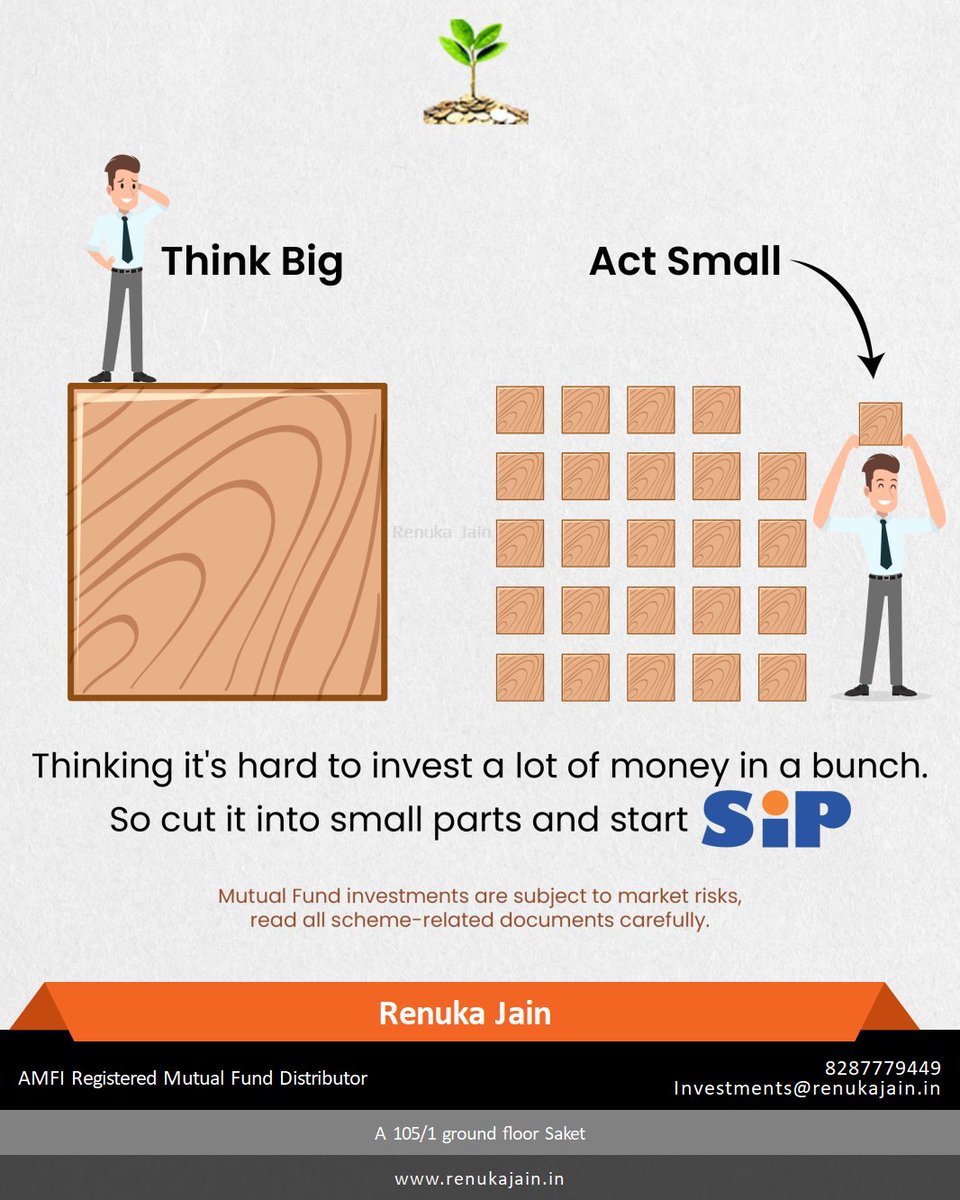 RenukaJain6's tweet image. SIP: Simplifying Investing, Maximizing Returns, Securing Your Future. #SIP #MaximizeReturns #SecureFuture For More details click u4873.app.goo.gl/hQEkSb2Wxfw26G…. Happy Investing, contact us investments@renukajain.in.  know us on renukajain.in