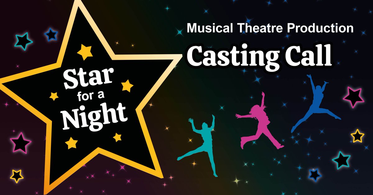 📢 The Casting Call for Star for a Night is on 8 May at Carrington School, 6pm - 8pm! 🌟 10 weeks of tuition 🌟 🌟 Two performances on stage🌟 🌟 Plus - a chance to win a scholarship to a local performing arts school! 🌟 Contact: leisure.services@reigate-banstead.gov.uk