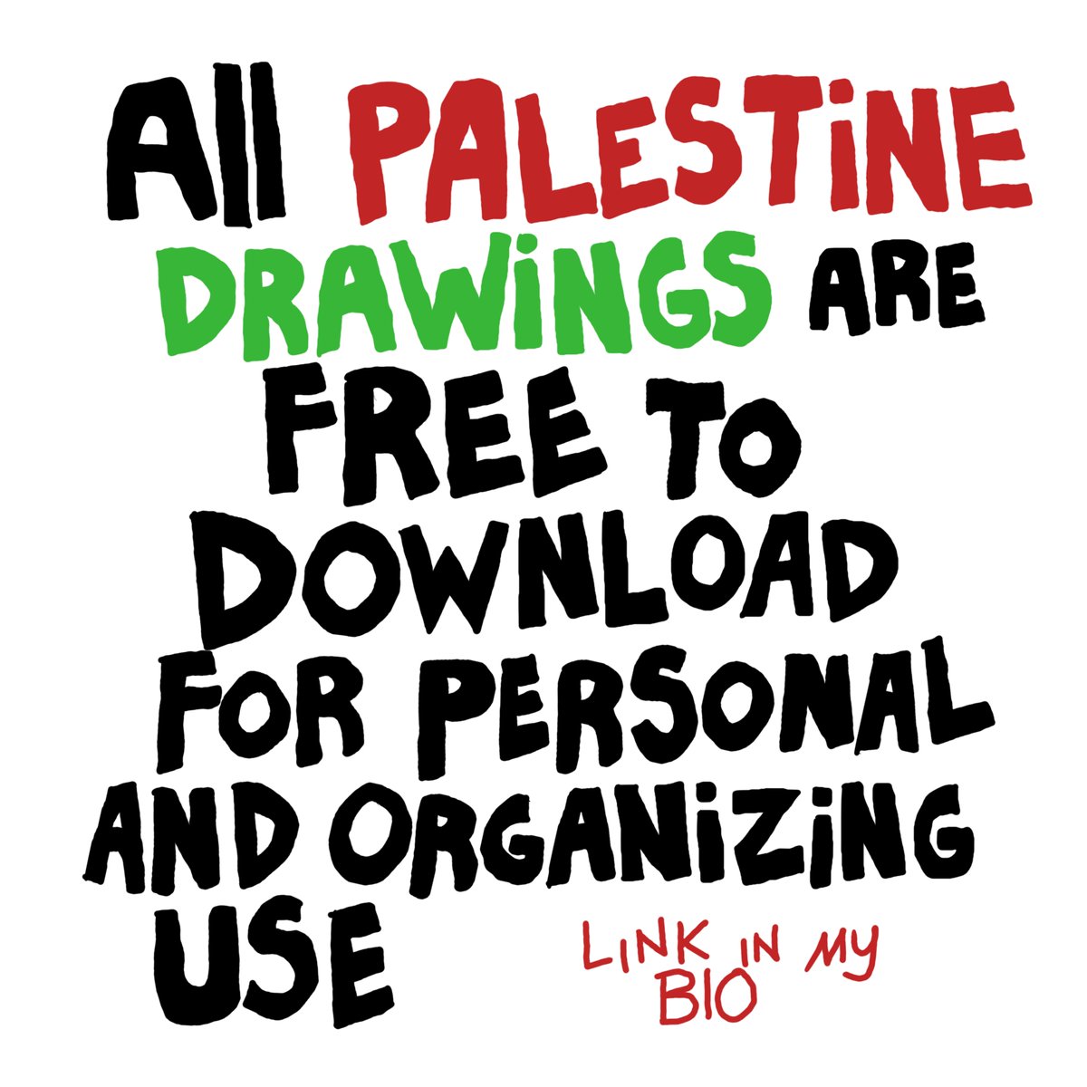 All Palestine drawings are free to download for personal and organizing use. Download: drive.google.com/drive/folders/…