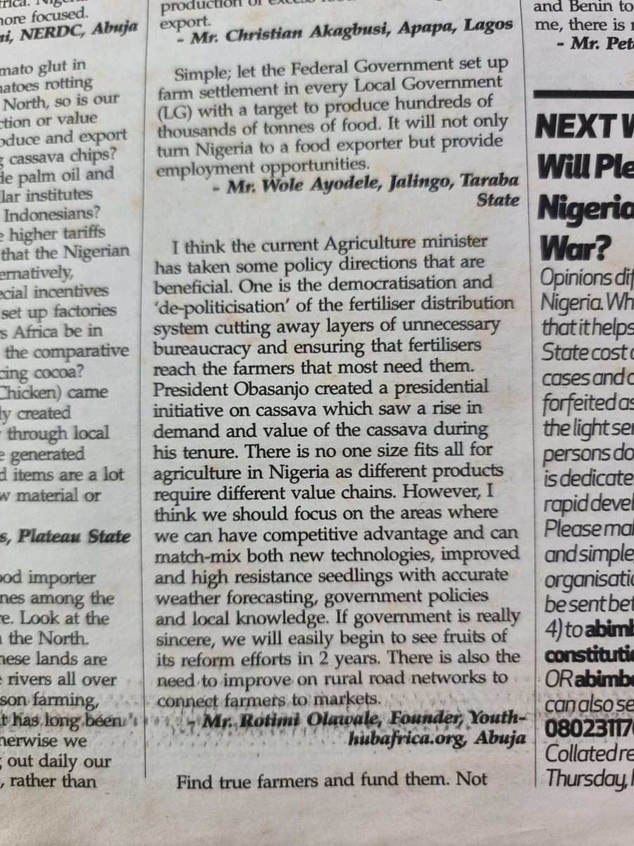 Quite interesting to stumble on a short piece I sent to Thisday Newspaper in January of 2013. I still stand by all my recommendations 😁