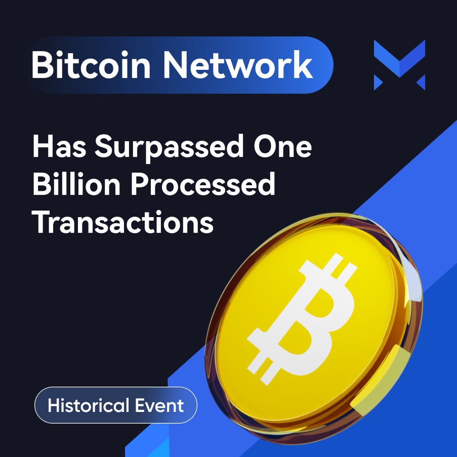 👀 Historic milestone! #Bitcoin network has surpassed one billion processed transactions! Some interesting facts about it: ▪️ It took 800 weeks (15 years) to achieve this. ▪️ Bitcoin network is not the leader in this metric. For example, the Ethereum network has already…