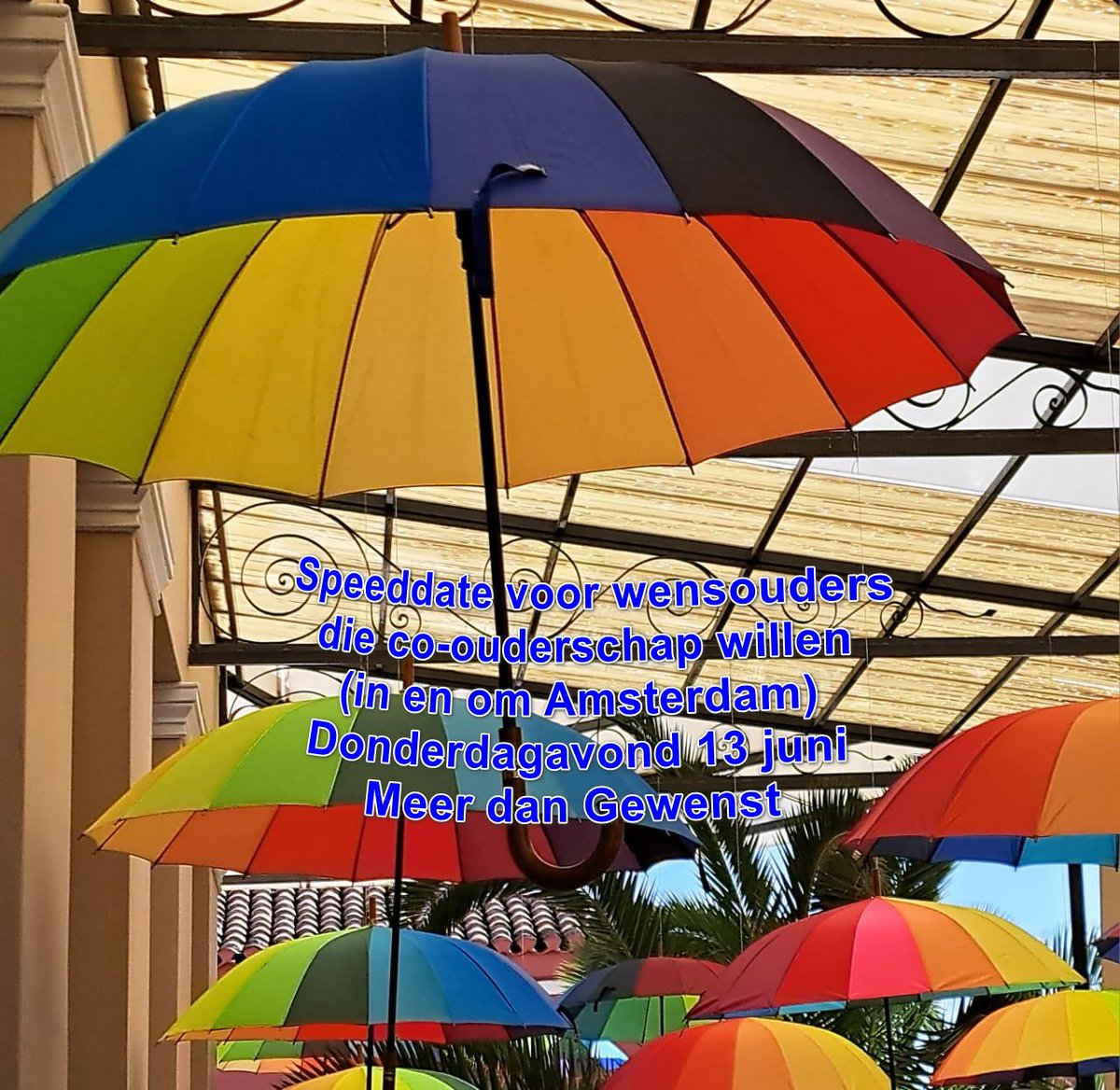 Op donderdagavond 13 juni organiseert Meer dan Gewenst weer een speeddate voor wensouders die co-ouderschap willen, voor wensouders uit Amsterdam.

(‘Speed’ staat voor korte gesprekken, daarna ga je uiteraard heel ‘slow’ en zorgvuldig verder.)

loom.ly/_FjxY5w