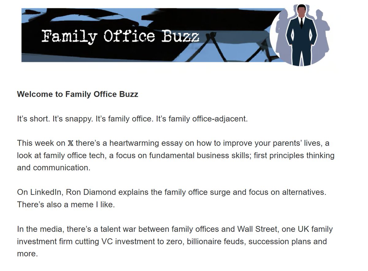 Family Office Buzz newsletter is out today