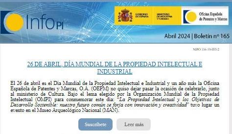 ¡Publicado el Boletín de Información sobre Propiedad Industrial de abril! Si quieres estar informado, ¡suscríbete! oepm.es/es/sobre-OEPM/…