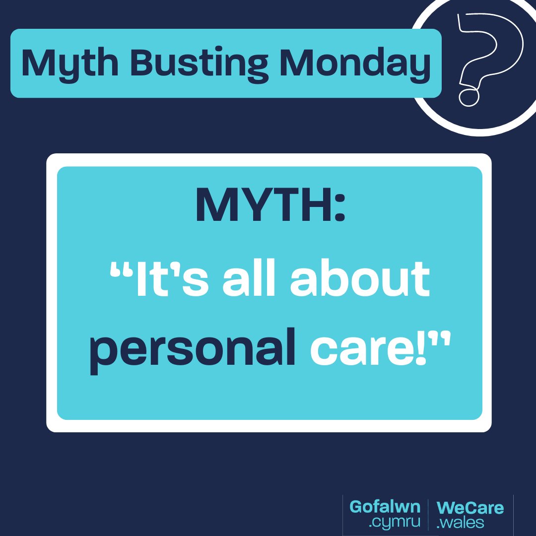 'It's all about personal care!' Although it's an important part of working in care, there is so much more! Carers say that the bond you get with your clients and the reward from the job outweighs any negatives and all you want to do is help people. 🥰 ➡️ wecare.wales