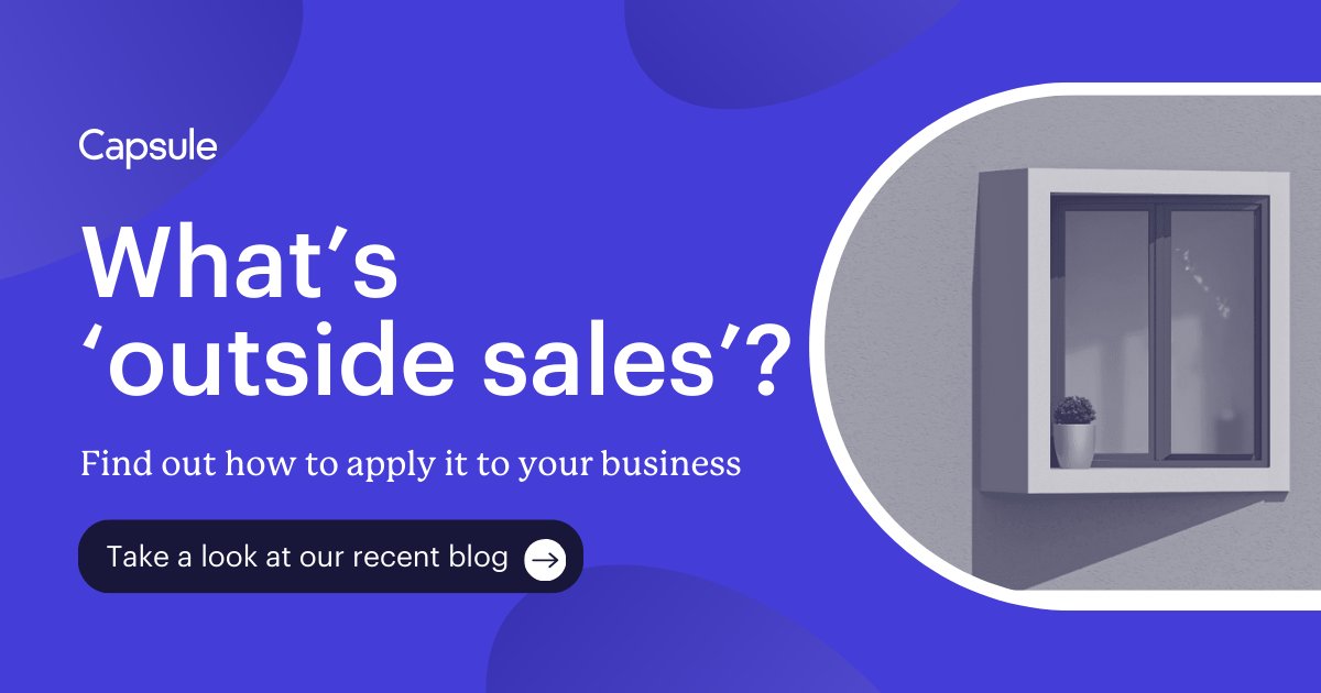 Want salespeople and potential buyers in the same room? You need outside sales. 🤝 In our recent blog post, we explore what outside sales are, how they can benefit your business, and the skills your reps will need to succeed: capsulecrm.com/blog/outside-s…