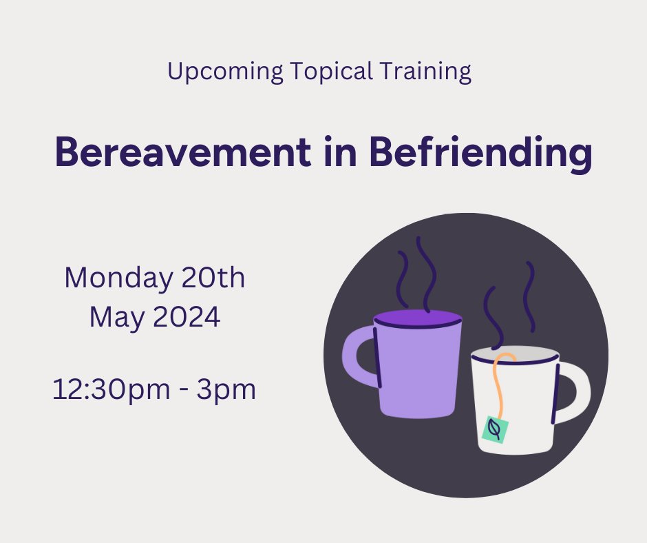 ☕A service user or volunteer may need support through loss, whether this is loss of life, independence, or the loss of project funding. This course is here to help you handle bereavement and the difficulties and barriers it may present. Book now: tinyurl.com/y5hw4jh2