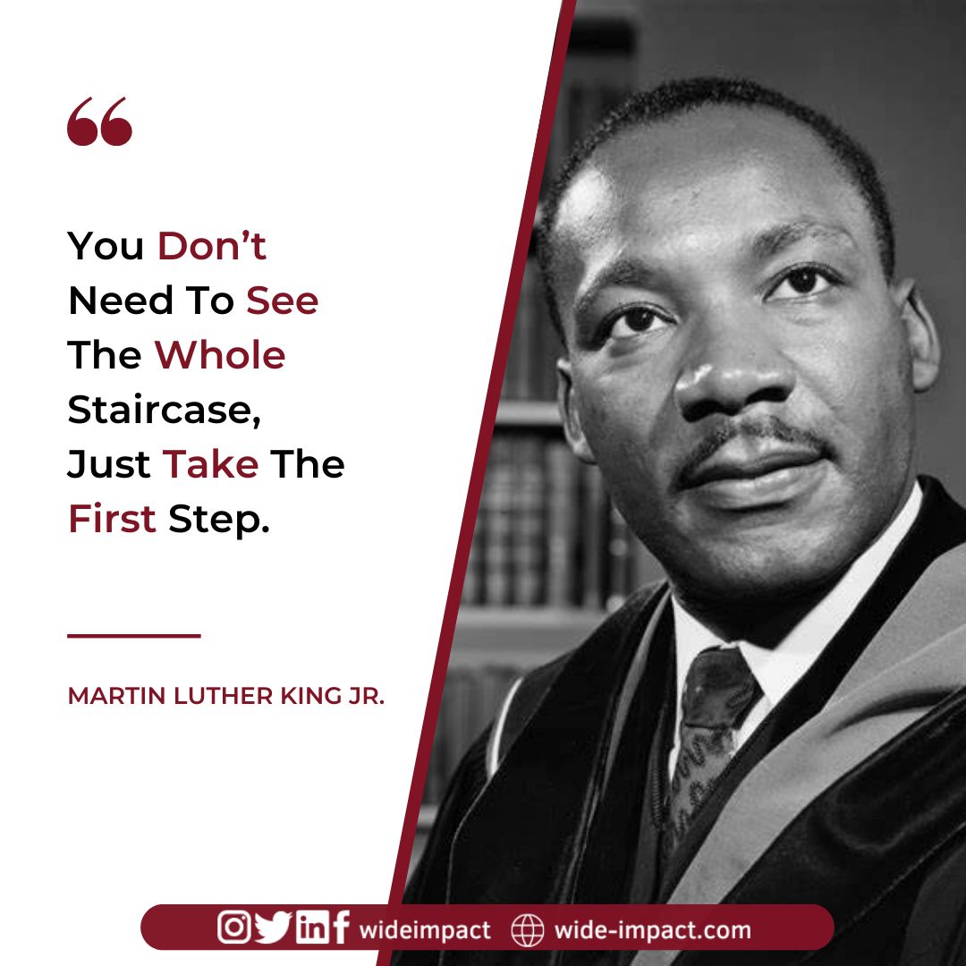 Don't let the unknown length of the journey deter you. 🚶‍♂️As Dr. Martin Luther King Jr. championed, taking that initial step unlocks a path of progress. 🌟 #MLK #EmbraceTheStart #LifelongLearning #FirstStep #NewStart #Meme #WideImpact