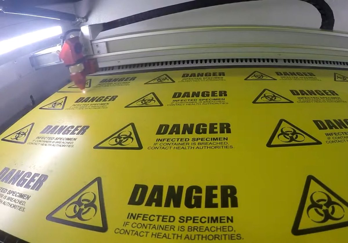 'Revolutionising safety signage with laser precision and a pop of colour! 🎨 Our latest endeavour involves expertly engraving Trolase yellow on black material, resulting in bold and unmistakable warning signs. Safety meets sophistication! 💛 
#LaserEngraving #SafetySigns