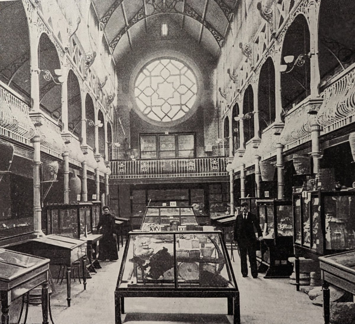 Some quintessential Victorian municipalism from Dorchester, I: the Dorset Museum, founded 1846; this building designed by GR Crickmay and Son and opened in 1884. The 'Victorian Hall' shown in the present and in its earlier heyday.