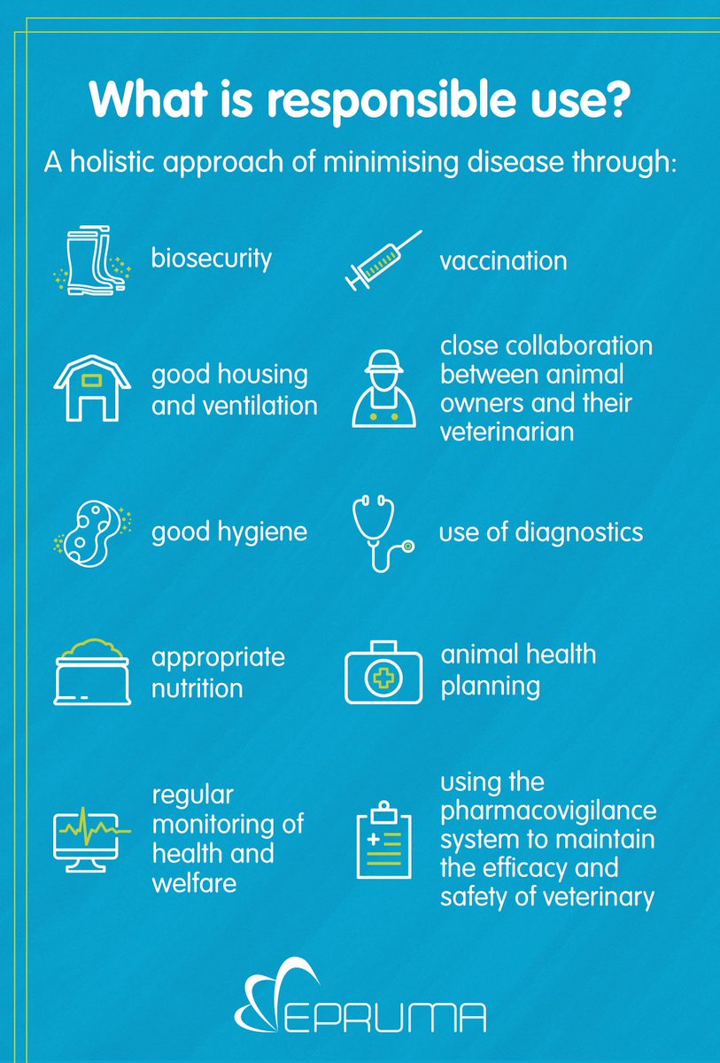 How can we better safeguard #AnimalHealth?
➡️Through #ResponsibleUse!

Check out these 🔟 holistic approach concepts of minimising disease 👇