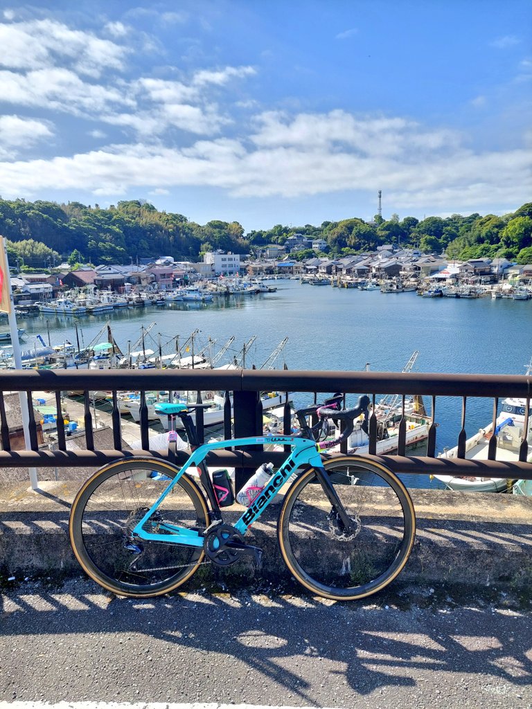 室津漁港✨ ここからの景色が良い👍️ #ロードバイク #roadbike #ビアンキ #Bianchi