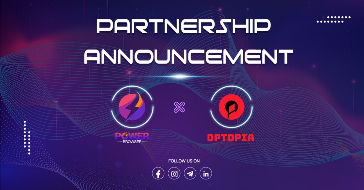 📍𝐏𝐨𝐰𝐞𝐫 𝐁𝐫𝐨𝐰𝐬𝐞𝐫 𝐗 𝐎𝐩𝐭𝐨𝐩𝐢𝐚 🥁 Drumroll, please! #PowerBrowser is ecstatic to reveal newfound alliance with @Optopia_AI 🤝 🔅 𝐎𝐩𝐭𝐨𝐩𝐢𝐚 sets the standard for widespread adoption, and community ownership in seamless AI-driven blockchain applications.…