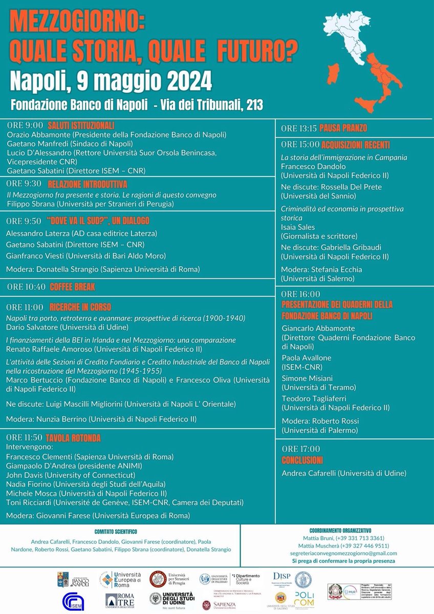 Un gruppo di storici afferenti a dieci Università ed enti di ricerca situati in tutto il Paese - da Palermo a Udine passando per Napoli, Roma e Perugia - si confronteranno per rimettere al centro i temi legati alla storia del #Mezzogiorno #sud #Napoli