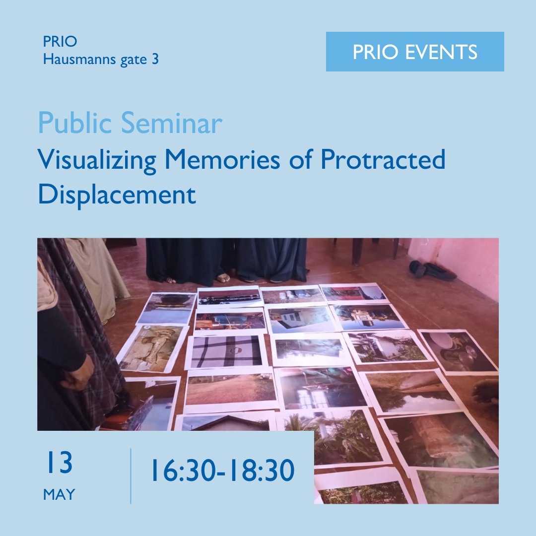 What do memories of displacement look like through photos where people tell their own stories? Researchers from PRIO, @cmrdlk & @LebaneseStudies worked with 45 Muslim #IDPs who were forcibly evicted from Northern #SriLanka in 1990. Join us at PRIO on May 13, for an…