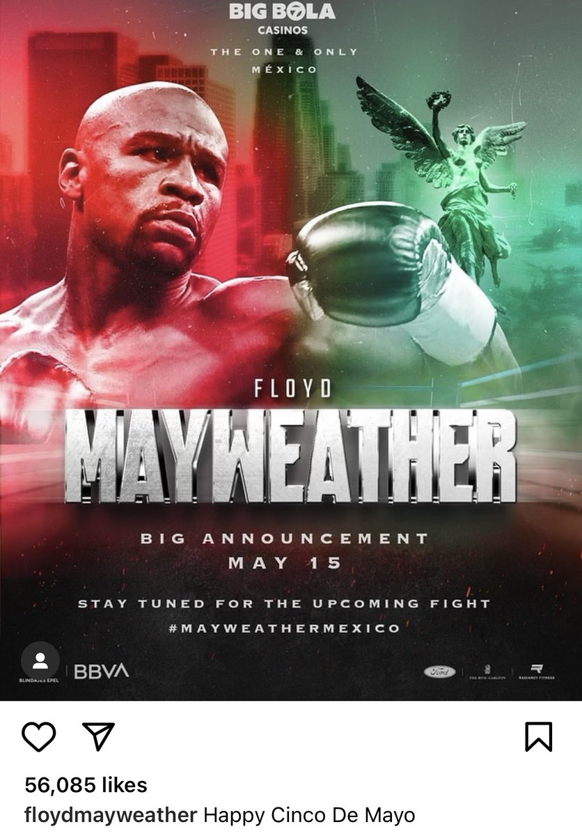 Floyd Mayweather teasing a new exhibition fight announcement in Mexico overnight…