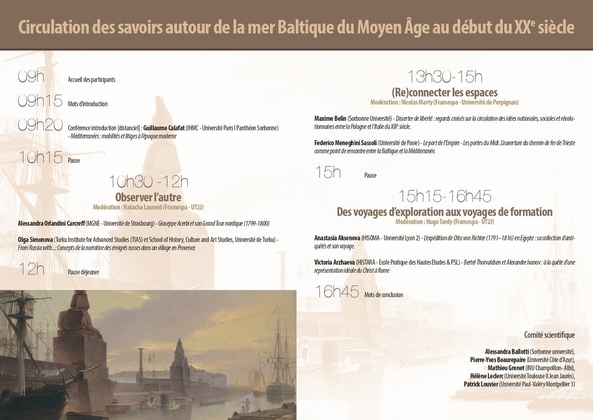 Carnets de la Baltique (@c_baltique) on Twitter photo Le programme est enfin prêt ! 🥳
📅Rdv vendredi 7 juin sur le campus de l'<a href="/UTJeanJaures/">UT Jean Jaurès</a> (et en zoom) pour voyager entre la Baltique et la Méditerranée !
Un grand merci à <a href="/Framespa5136/">Laboratoire Framespa</a> pour son soutien ! 🙏
🔗cbaltique.hypotheses.org/545
💻Pour le lien zoom : cbaltique@gmail.com Le programme est enfin prêt ! 🥳
📅Rdv vendredi 7 juin sur le campus de l'<a href="/UTJeanJaures/">UT Jean Jaurès</a> (et en zoom) pour voyager entre la Baltique et la Méditerranée !
Un grand merci à <a href="/Framespa5136/">Laboratoire Framespa</a> pour son soutien ! 🙏
🔗cbaltique.hypotheses.org/545
💻Pour le lien zoom : cbaltique@gmail.com