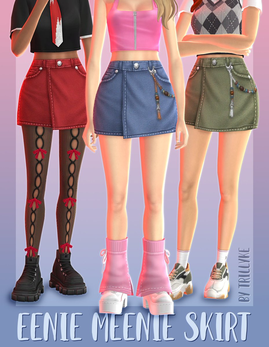 Cute wrap style denim mini skirt coming with a seperate beaded rope accessory.
Early Access on my Patreon! Link below ⬇ Public release: 20th May, 2024 #ts4cc #TheSims4 #ts4