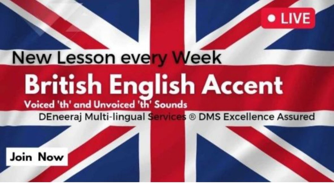 DEneeraj Multi-lingual services® (DMS) takes pride in offering excellence-assured British English live and interactive training conducted by Neeraj. #AccentLearning #NeerajAtDMS #BritishAccent #AmericanAccent 🗣️🎓 #BritishEnglish #britishaccentcoaching #Britishenglishforkids