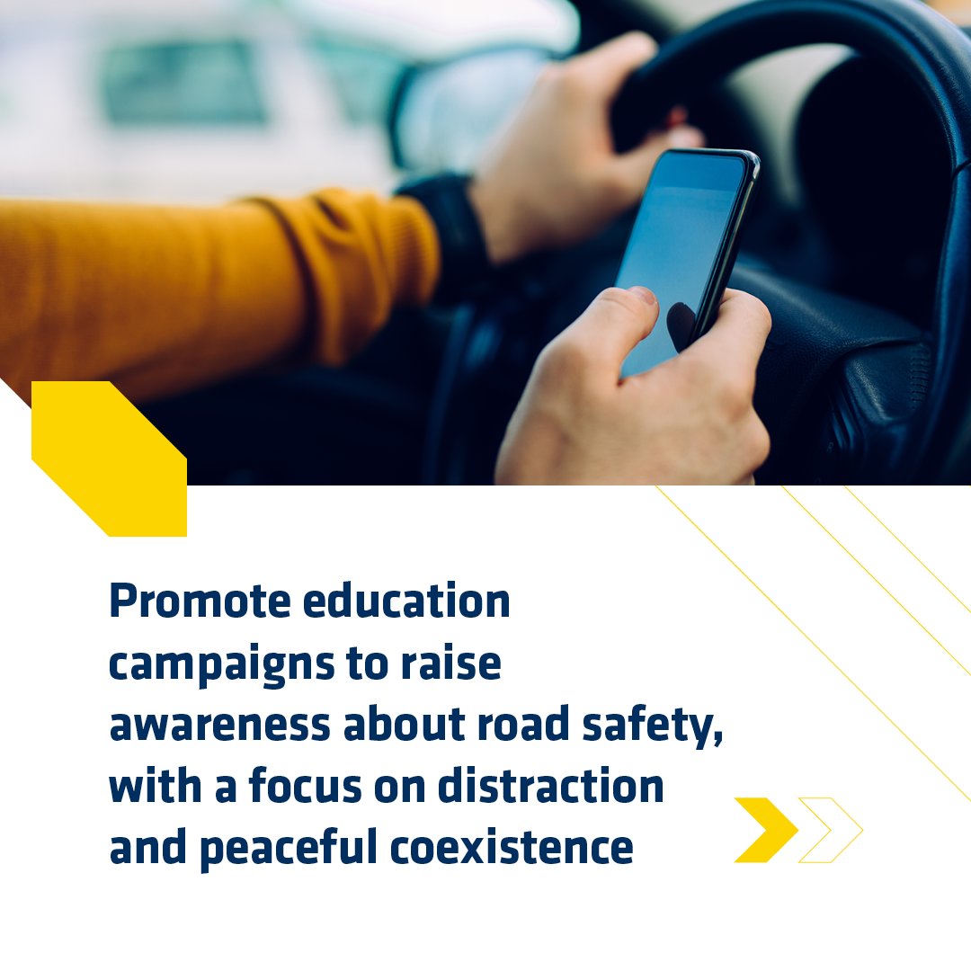 With the EU aiming for zero accidents on European roads, education and public-awareness campaigns on #RoadSafety need to be strengthened. #UseYourVote in the #EUElections2024 to ensure safer roads in the EU. Read our #MobilityManifesto fiaregion1.com/mobility-manif…