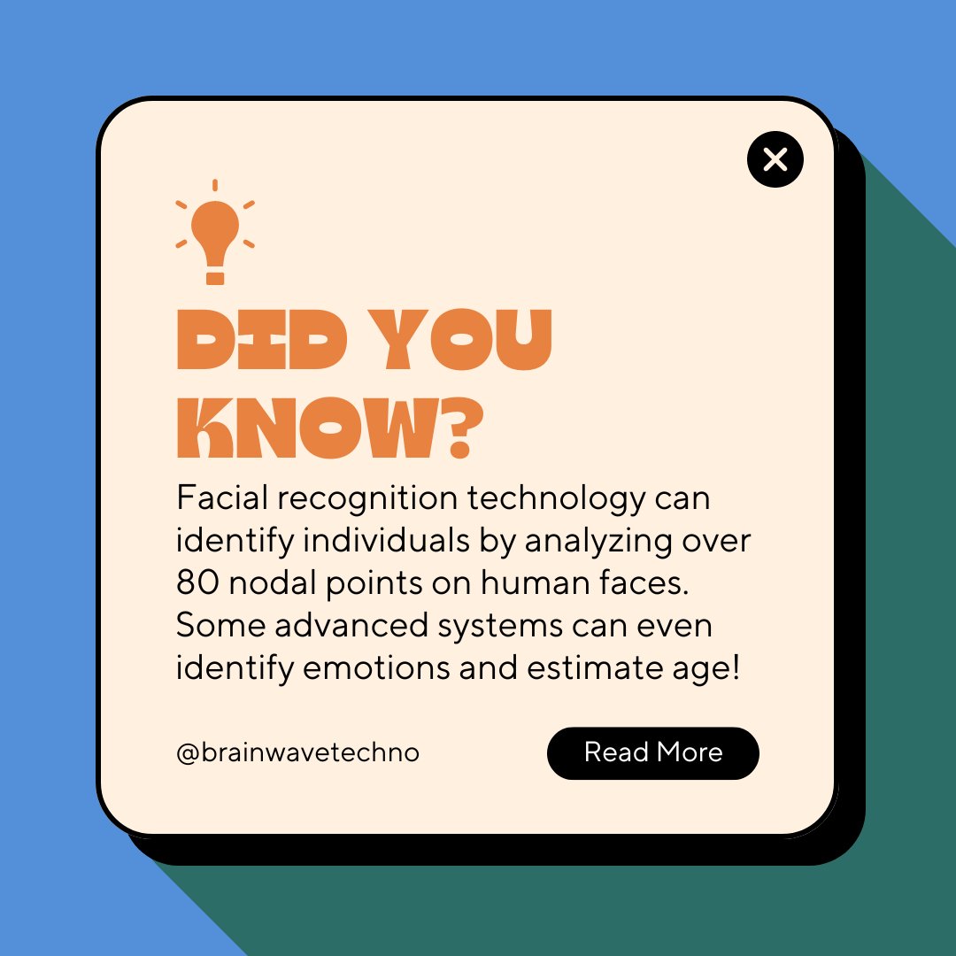 Did you know that facial recognition systems can identify individuals by analyzing over 80 nodal points on human faces? 👀 These biometric markers like eye sockets, nose shape, and jaw lines create a unique facial 'fingerprint' for each person!

#FacialRecognition #EmotionAI