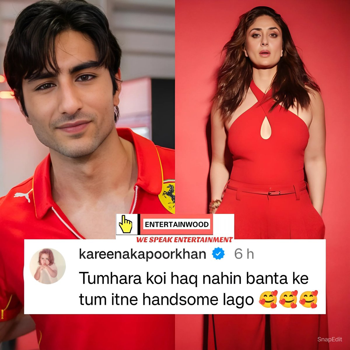 Kareena Kapoor's comment on Ibrahim Ali Khan's recent picture 😍😍 #KareenaKapoorKhan #KareenaKapoor #IbrahimAliKhan