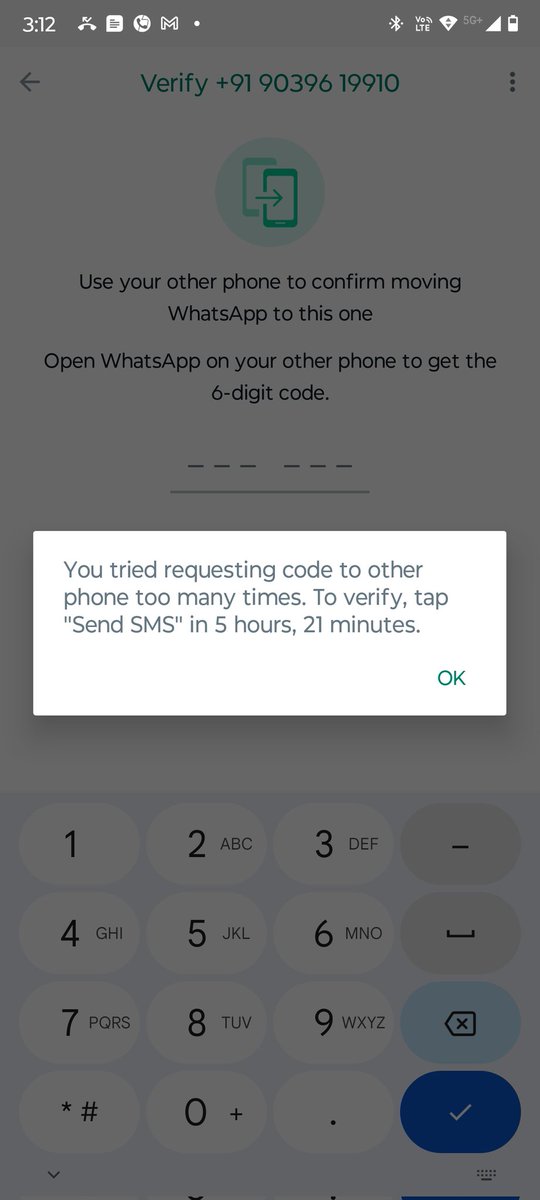 TE2sahu's tweet photo. @WhatsApp__help_ Hi, I am Teerath Kumar Sahu, my WhatsApp registered mobile no is 9039619910,  I am unable to get OTP for verification, please solve this problem as soon as possible https://t.co/t5alipQZL6