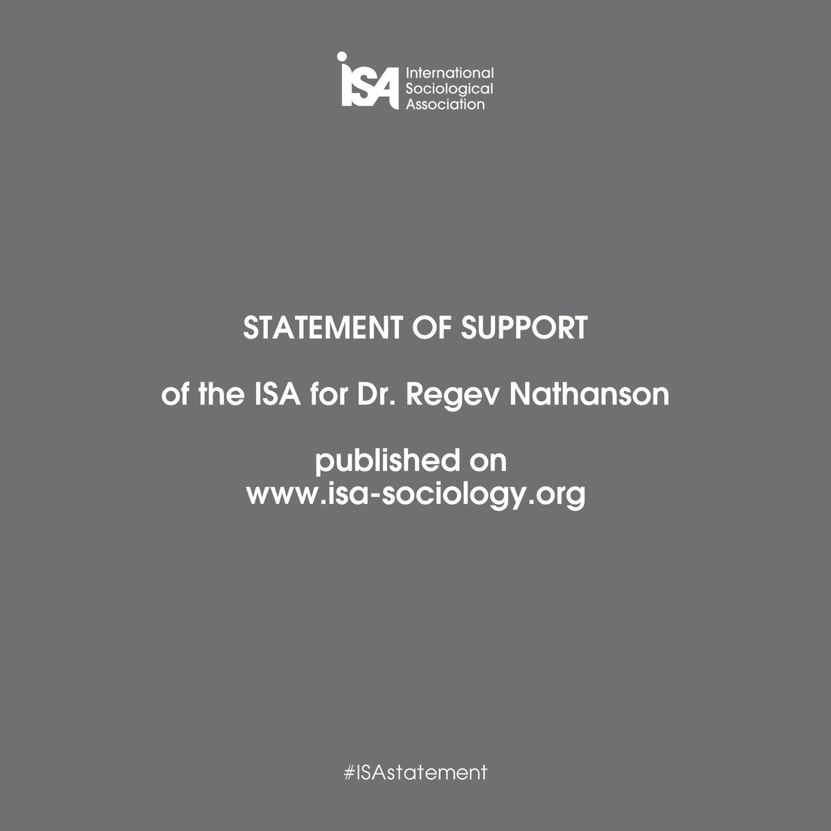 The ISA has learned with dismay about the horrendous treatment Dr. Regev Nathansohn has endured in Sapir College for simply exercising his academic freedom to sign a petition regarding the ongoing state of war in Gaza. The full Statement 🔗 isa-sociology.org/en/about-isa/i…