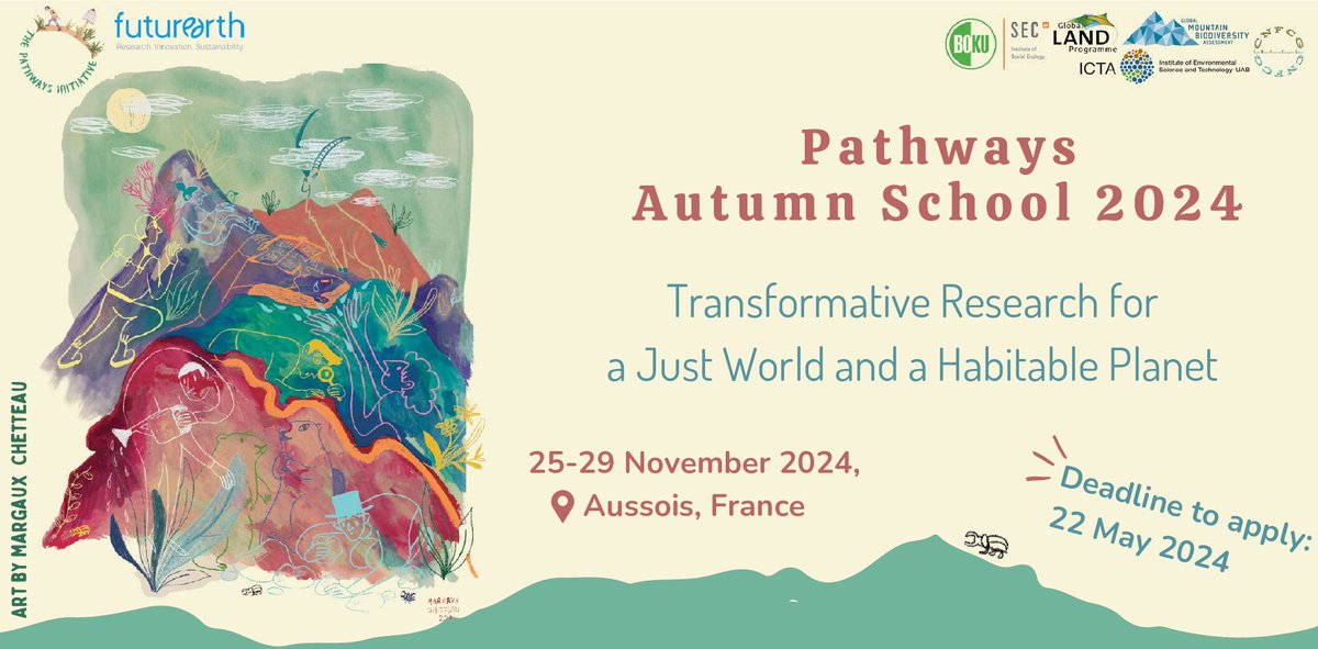 dkn_futureearth's tweet image. 🔔Apply for the 2024 Future Earth Pathways Autumn School: “Transformative Research for a Just World and a Habitable Planet&quot;
25-29 Nov 2024 in Aussois, Savoie, France
For early-career researchers living &amp;amp; working in Europe
Call open until 22 May
More info👉 dkn-future-earth.org/about_us/news/…