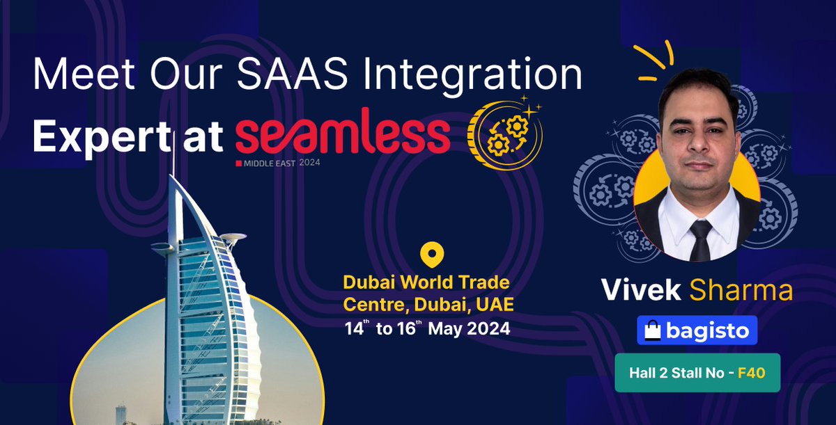 Counting down to #SeamlessDXB! 🚀   

Don't miss out on meeting Vivek Sharma, the SaaS and headless eCommerce expert from Bagisto, at booth H2-F40.

Explore the cutting-edge of eCommerce with us from 14th-16th May at Dubai WTC. Let's connect! #ecommerce #SaaS #headlesscommerce