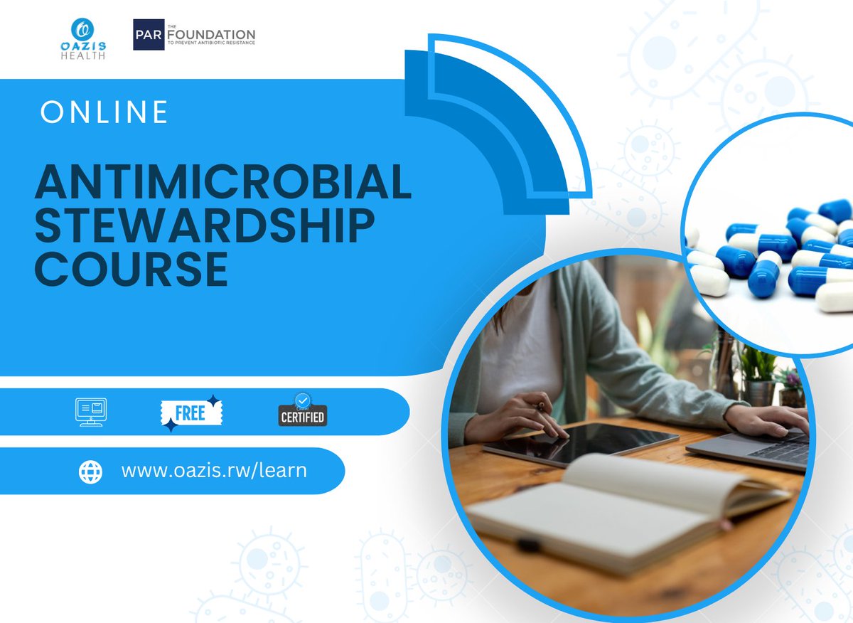 Start this week by boosting your knowledge on #AntimicrobialStewardship. 

Take this fully remote free course today, and earn 10 CPD credits.

👉 oazis.rw/learn/ 👈