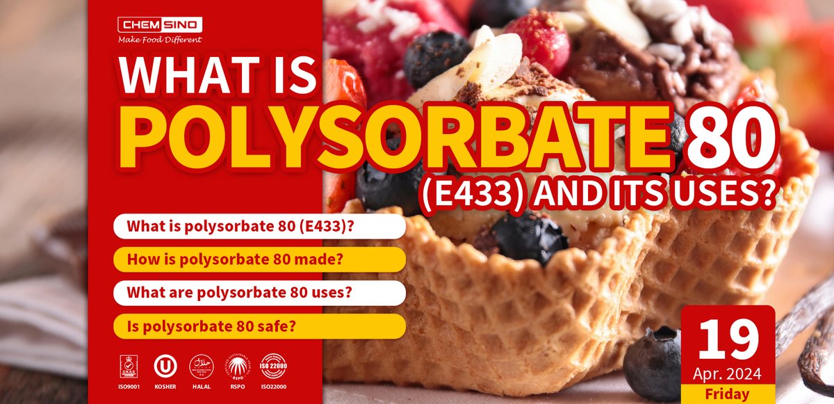 #Foodscience: What Is Polysorbate 80 &What Is It Used For? 🍰
Useful reference 👉 cnchemsino.com/blog/what-is-p…