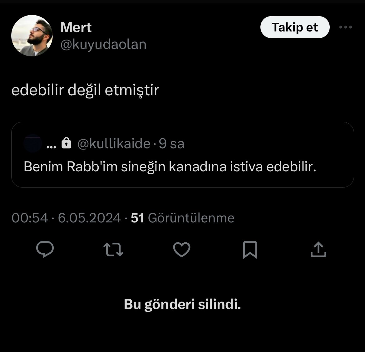 :d ya vahabiler Allahın sineğin kanadına istiva ettiğine itikat ettiğini bilmiyordum. Hergün ayrı bir kafanız çıkıyor birde utanmadan sufilere tefrika hakkında tavsiye veriyorlar dkckdkdkd