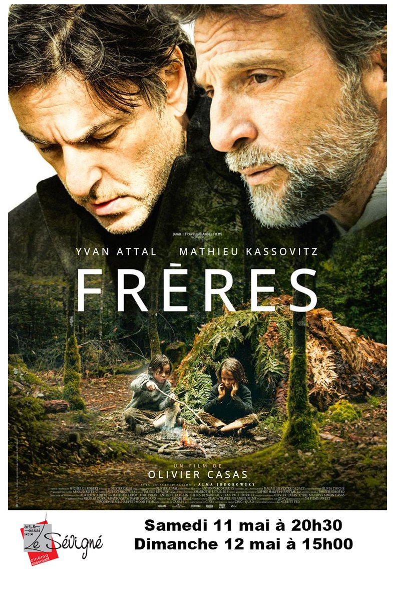 Samedi 11 mai à 20h30 et dimanche 12 mai à 15h au Cinéma Le Sévigné : 
FRÈRES
De Olivier Casas
Avec Mathieu Kassovitz, Yvan Attal 
#lesevigne #Cinema #film #frères #yvanattal #mathieukassovitz #oliviercasas