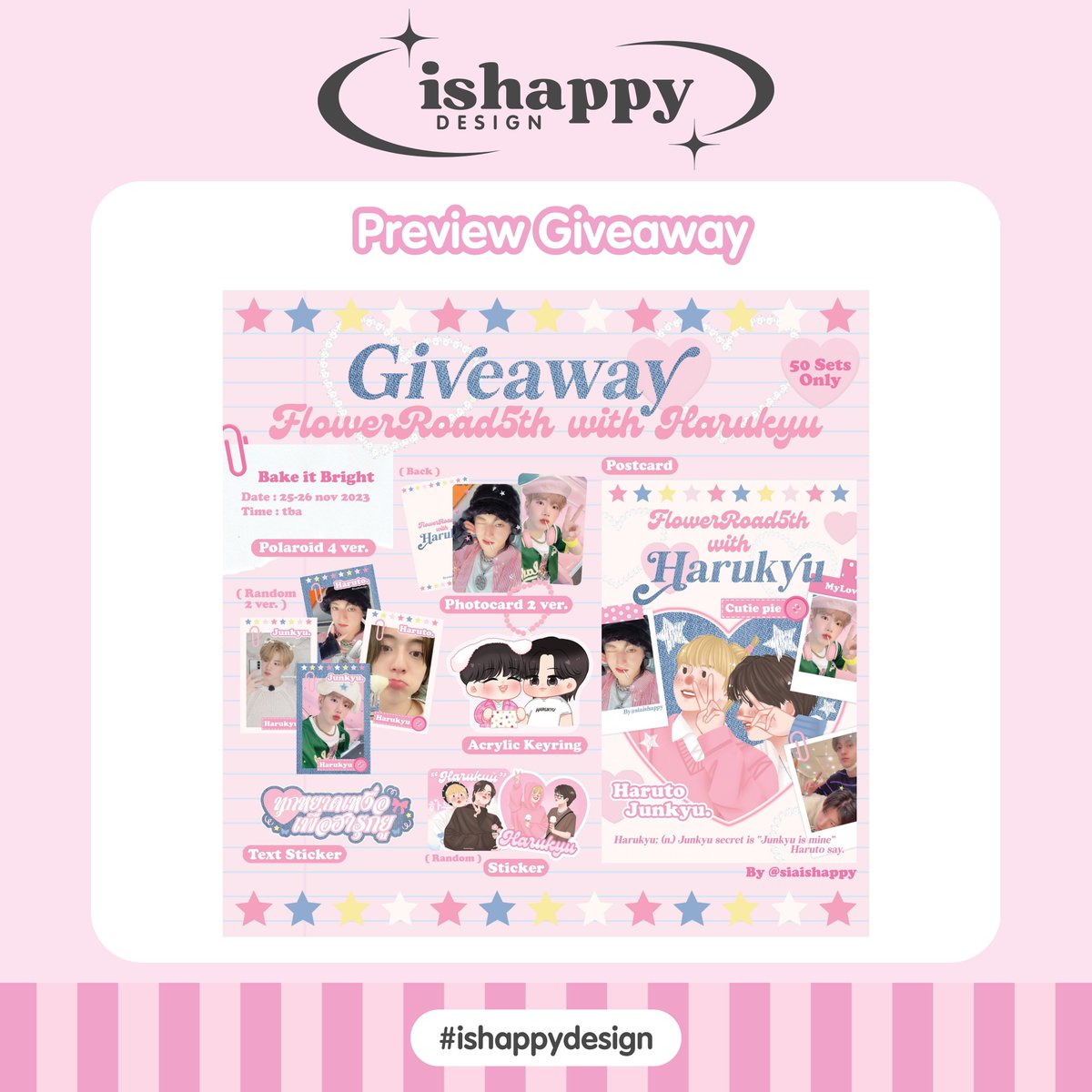 preview giveaway 🎀⭐️ (ตัวอย่างงาน #ishappydesign) สนใจ / สอบถามเพิ่มเติมทัก DM ได้เลยค่ะ🤍 #รับออกแบบ #รับออกแบบgiveaway #รับออกแบบartwork #commissionTH