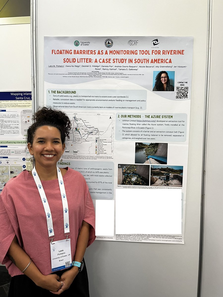 Dr Stephanie Andrews (@cidthesquid57) on Twitter photo A busy day for team Exeter! The first of 4 posters today is from <a href="/_laree/">Lara Pinheiro PhD</a> sharing her research using a floating barrier as a monitoring tool for #plasticpollution. Find her poster today in Area 3, poster 515. #SETACSeville A busy day for team Exeter! The first of 4 posters today is from <a href="/_laree/">Lara Pinheiro PhD</a> sharing her research using a floating barrier as a monitoring tool for #plasticpollution. Find her poster today in Area 3, poster 515. #SETACSeville