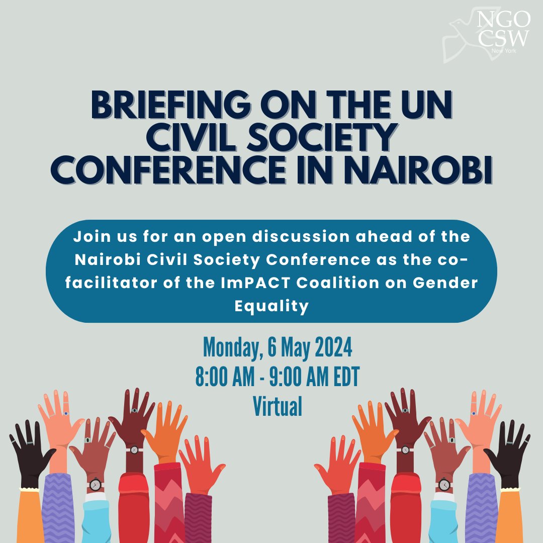 📢 The briefing on the UN Civil Society Conference will be happening today. ➡️🔗 Click here to register: bit.ly/44w6Y5V