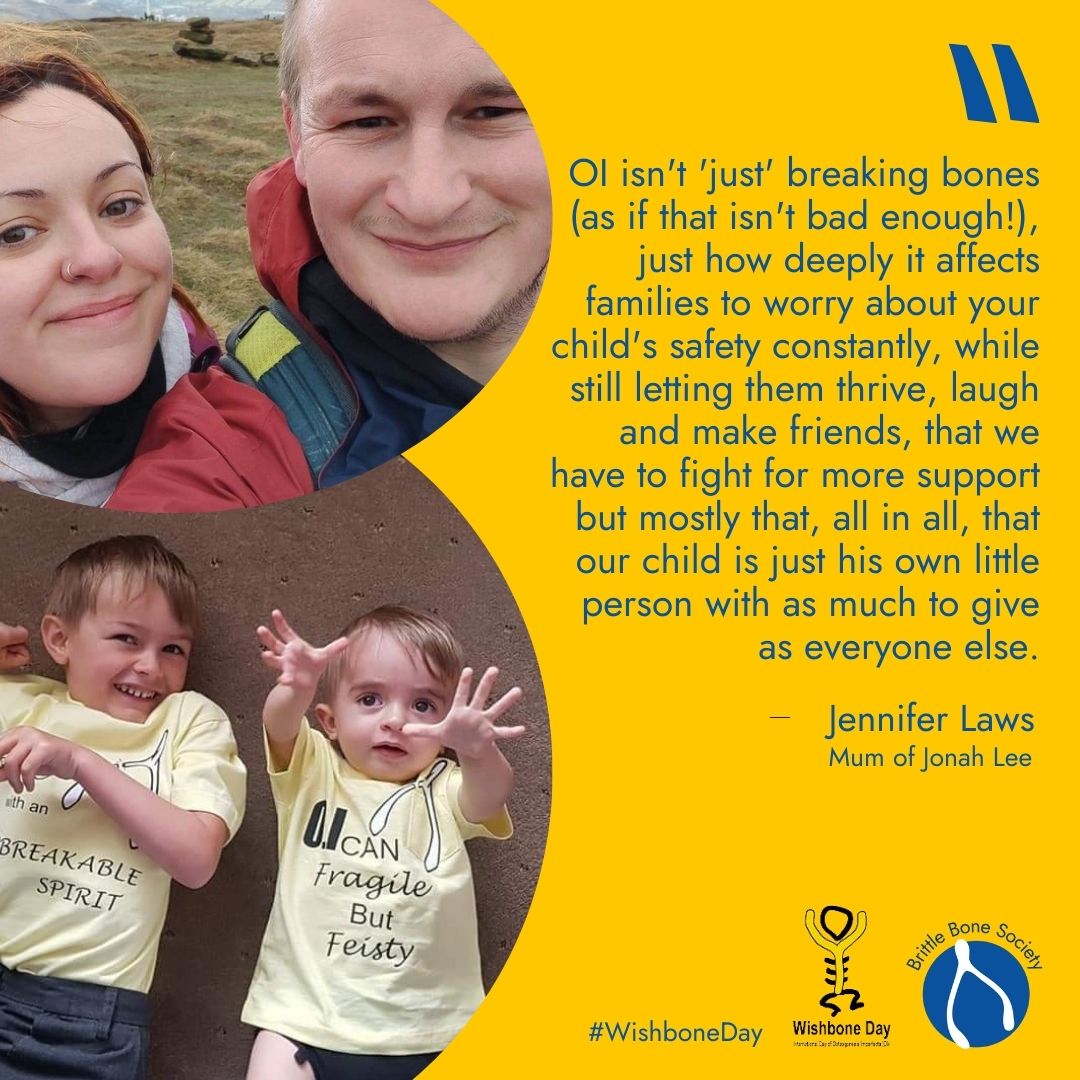 Jennifer, Mum of Jonah Lee, spoke to us about what Wishbone Day means to her and what she would like others to know about OI. Comment below what Wishbone Day means to you! Help us spread awareness of OI this Wishbone Day by sharing with the hashtag #WishboneDay 💙✨