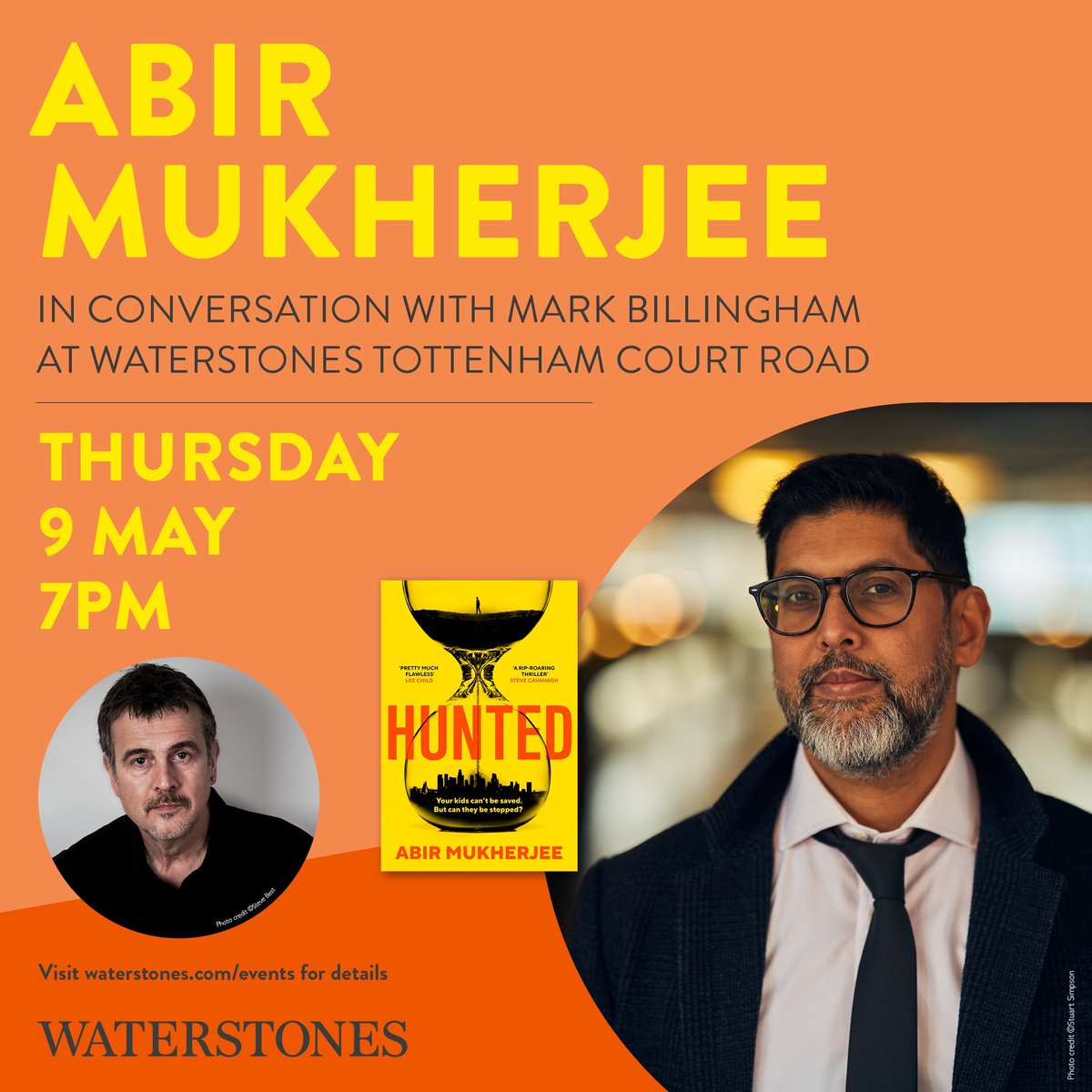 Join us at Waterstones Tottenham Court Road for an evening to celebrate the publication of @radiomukhers new crime novel ‘Hunted’ alongside the incredible @MarkBillingham Tickets⬇️⬇️ waterstones.com/events/abir-mu…