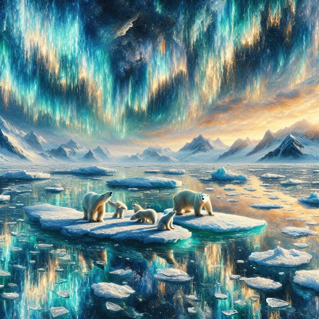 POLAR BEARS ON FLOATING ICE - UNIQUE ONE-OF-A-KIND ORIGINAL OIL PAINTING ON CANVAS by Afremov Gallery. Today's price is $99 including shipping afremov.com/polar-bears-fl…