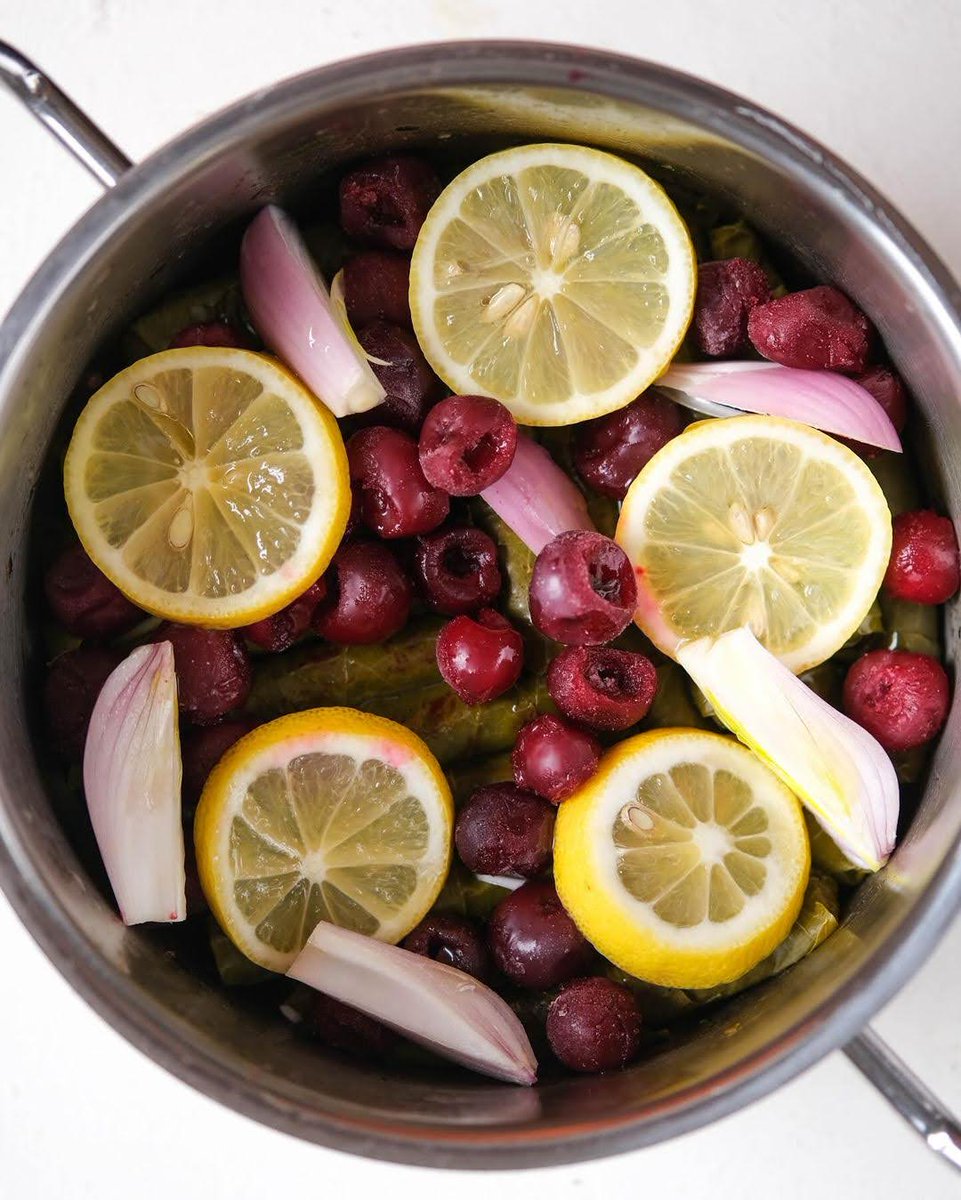 Vişneli Yaprak Sarma, Turkish cuisine's culinary delight, blends tender grape leaves with rice, herbs, and sour cherries for a burst of flavour in each bite. #TurkishCuisine

📸 IG: idilyazar