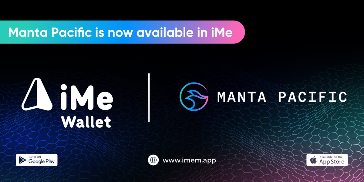 🚀 We are excited to announce that <a href="/MantaNetwork/">Manta Network (🔱,🔱)</a> is already live in iMe Wallet! 

⚡️ Manta Pacific is the first EVM-native modular execution layer for wide #ZK applications adoption, with Manta’s universal circuit and ZK interface.

🦾 With this integration, crypto users will