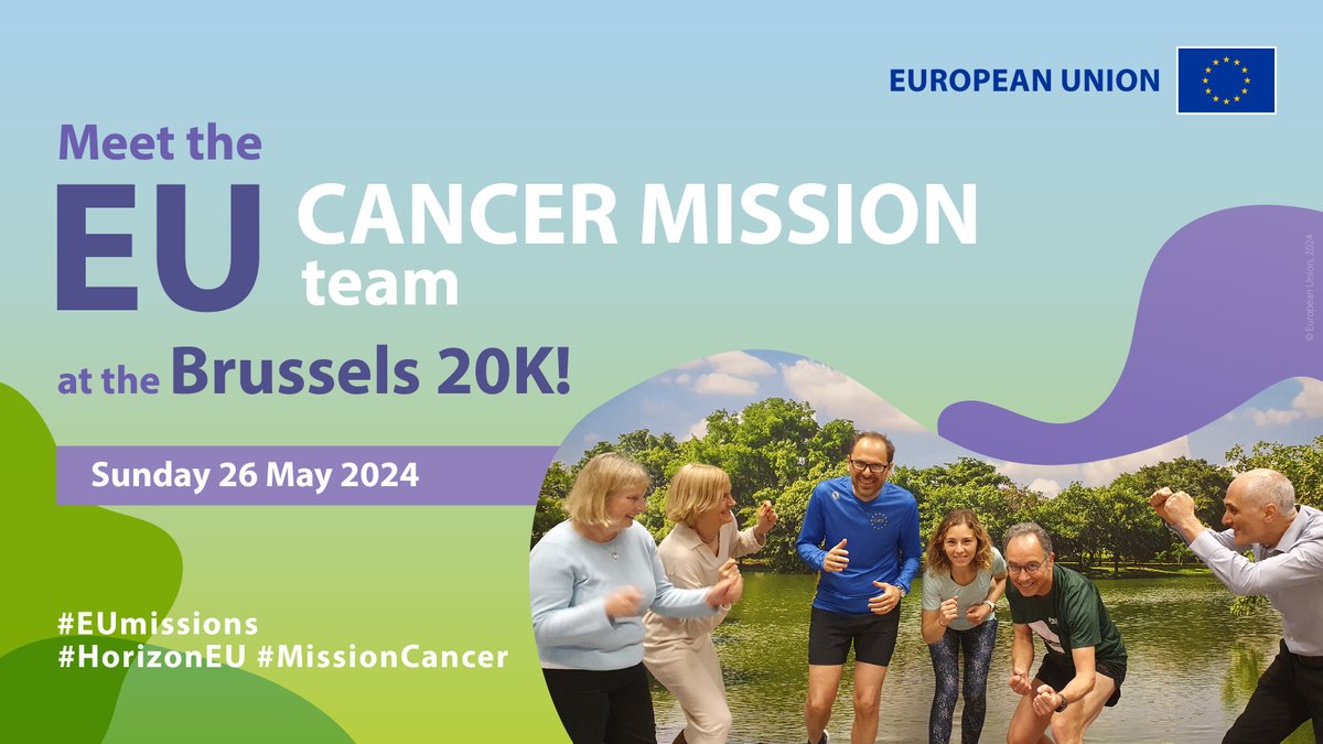 Joining the #20kmbxl? 🏃 Make sure to stop by the #MissionCancer stand! My awesome team will be there to share with you how the Mission aims to improve peoples' lives through prevention, cure and for those affected by cancer to live longer & better. 🔗 europa.eu/!HFxt38