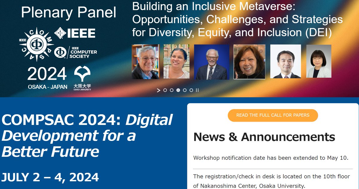 Hiro_Washi's tweet image. I will join an exciting panel titled Building an Inclusive Metaverse: Opportunities, Challenges, and Strategies for Diversity, Equity, and Inclusion (DEI) July 2nd #IEEE #COMPSAC 2024 Osaka Japan. D&I is a key theme of #IEEECS to foster. See you in Osaka!  ieeecompsac.computer.org/2024/inclusive…