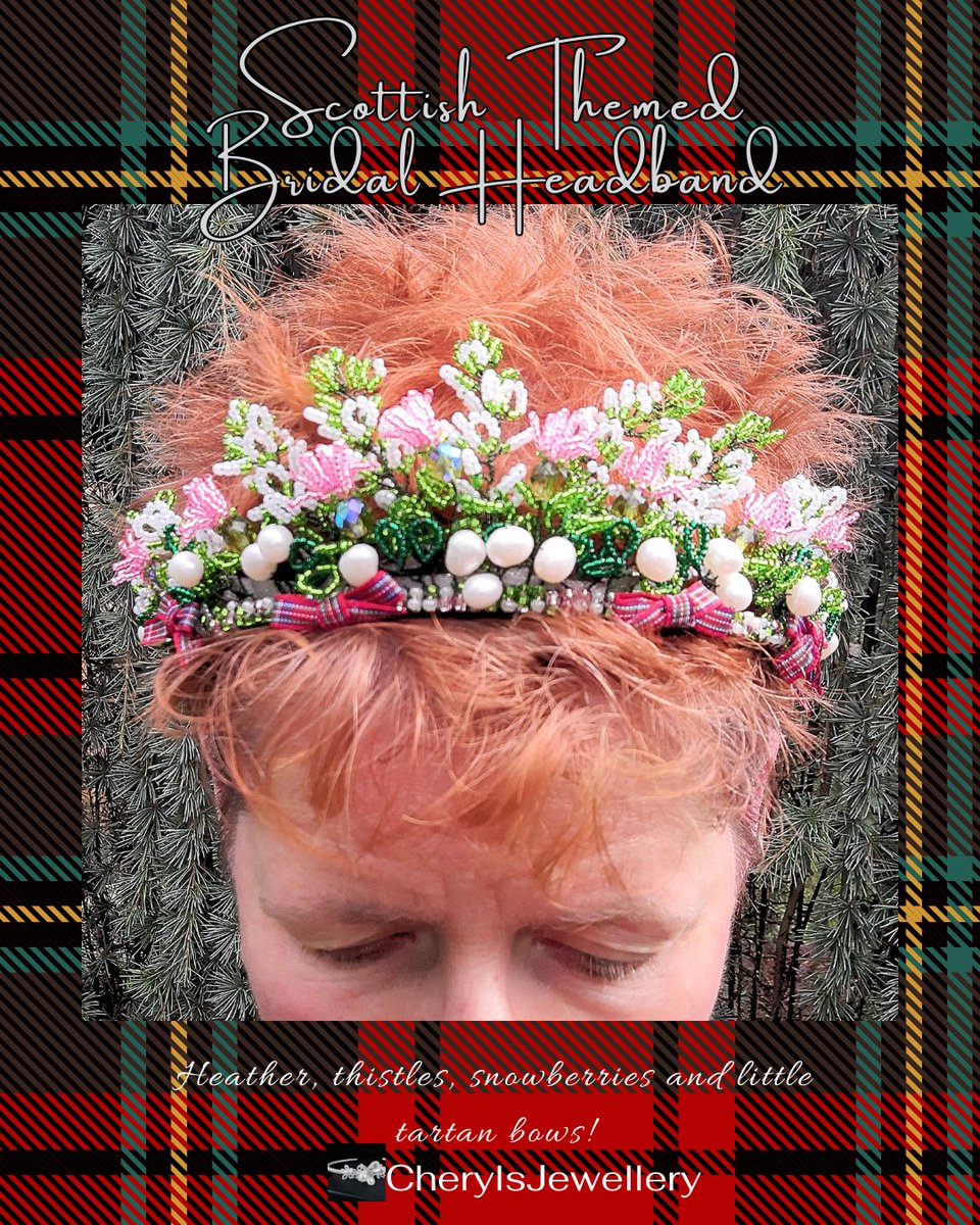 @MHHSBD Day 6 of #MHHSBD challenge and the word today is Head. That's a pretty easy one for me as I create lots of different headdresses. This one has little tartan bows in ether red or green which are also removeable, if you prefer thebritishcrafthouse.co.uk/product/scotti… #MHHSBD #Scottish
