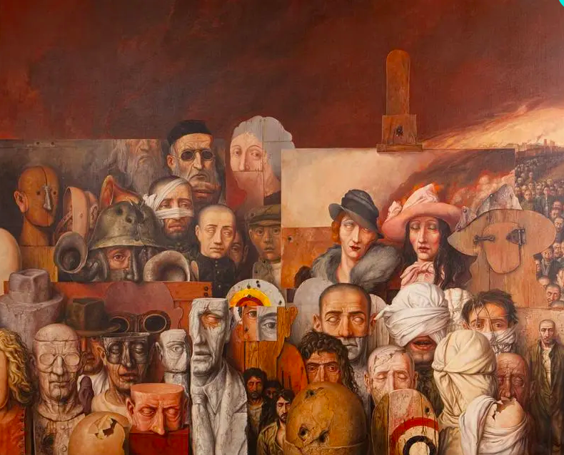 Samuel Bak, La Famille, 1974 Samuel Bak, survivant de la Shoah, a dédié ce tableau à la mémoire des membres disparus de sa famille.