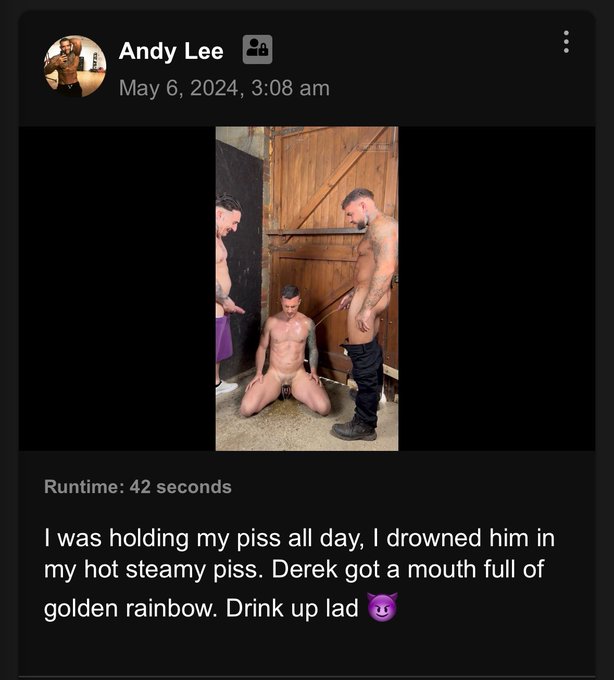I&rsquo;ve just uploaded another hot pissing video on my https://t.co/alWEpRktQU   with   @DerekKageXXX &amp; @cock_irish<a href="/tag/peakyblinders"class="tags"><span>#peakyblinders</span></a>