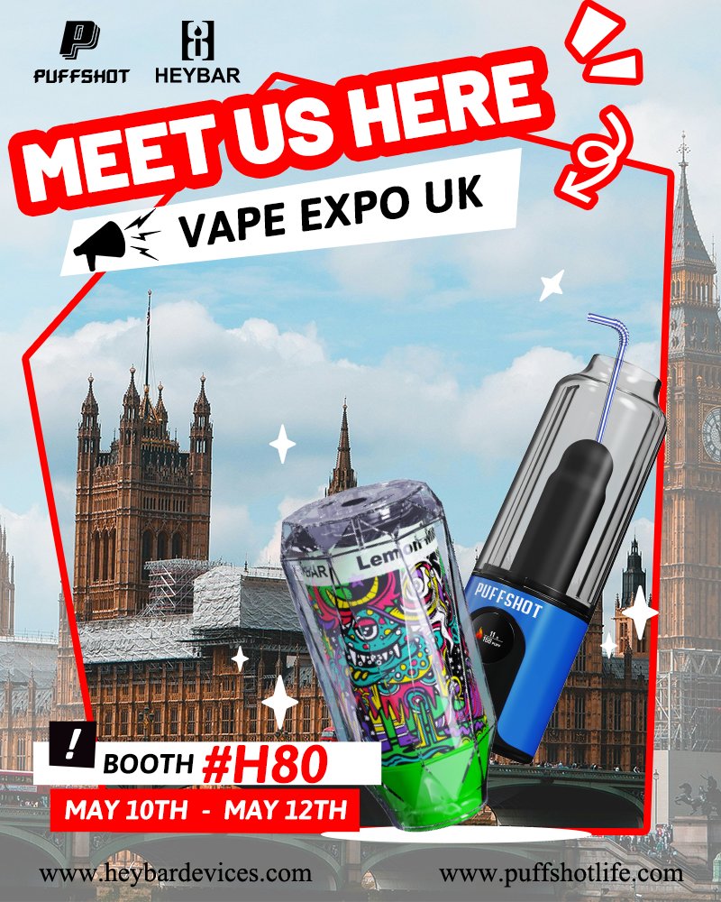 puffshotlife's tweet image. ✨4 days countdown! #Heybar &amp;amp; #PuffShot are going to showcase at the UK Expo.
· Time: May 10th-May 12th
· Location: UK Expo
· Booth Number: #H80
Explore more at puffshotlife.com
#VapingInnovation #UKExpo #BoothH80
